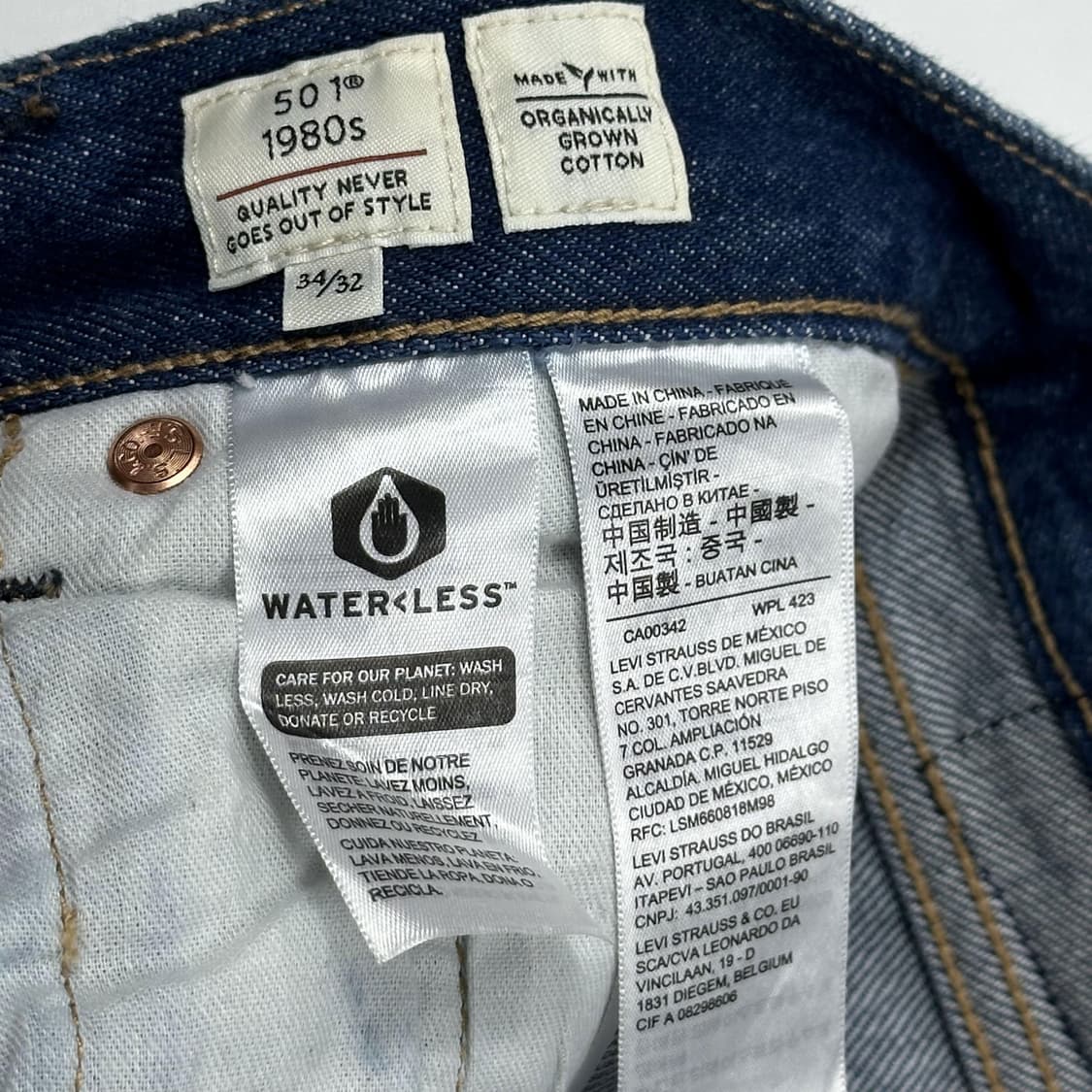 32 리바이스 501 클래식 스트레이트 데님팬츠 진청 상품이미지6