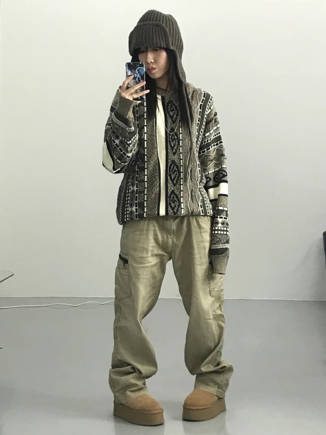 Vintage Pattern Knit Japan Made 상품이미지1