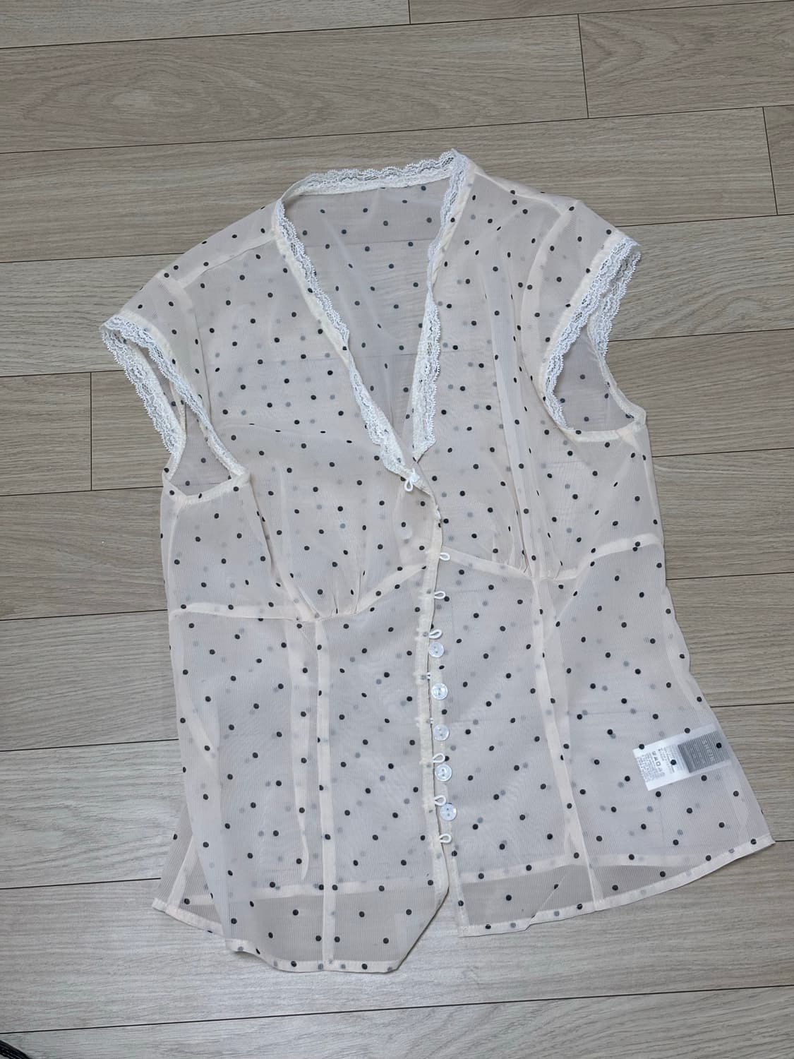 쉬인 도트 레이스 블라우스 상품이미지1