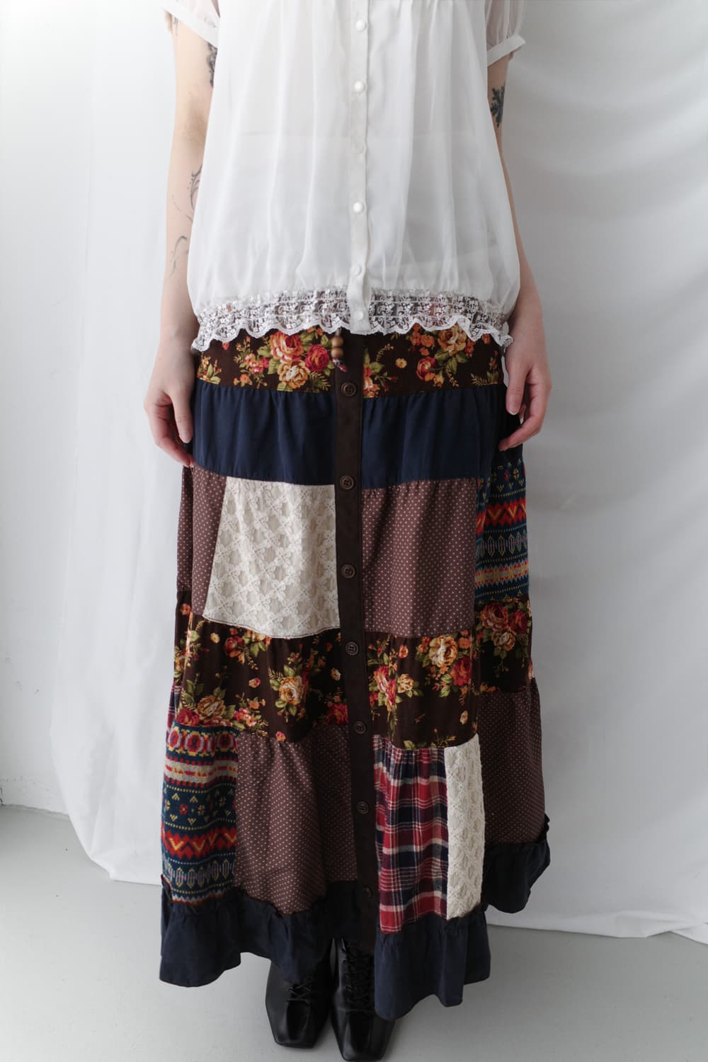 check flower patch skirt 상품이미지6