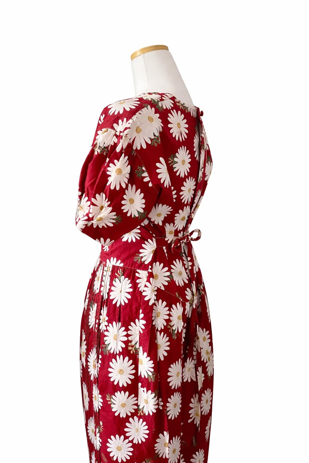 핑크하우스 데이지 플라워 핀턱 빈티지 롱 원피스 상품이미지3