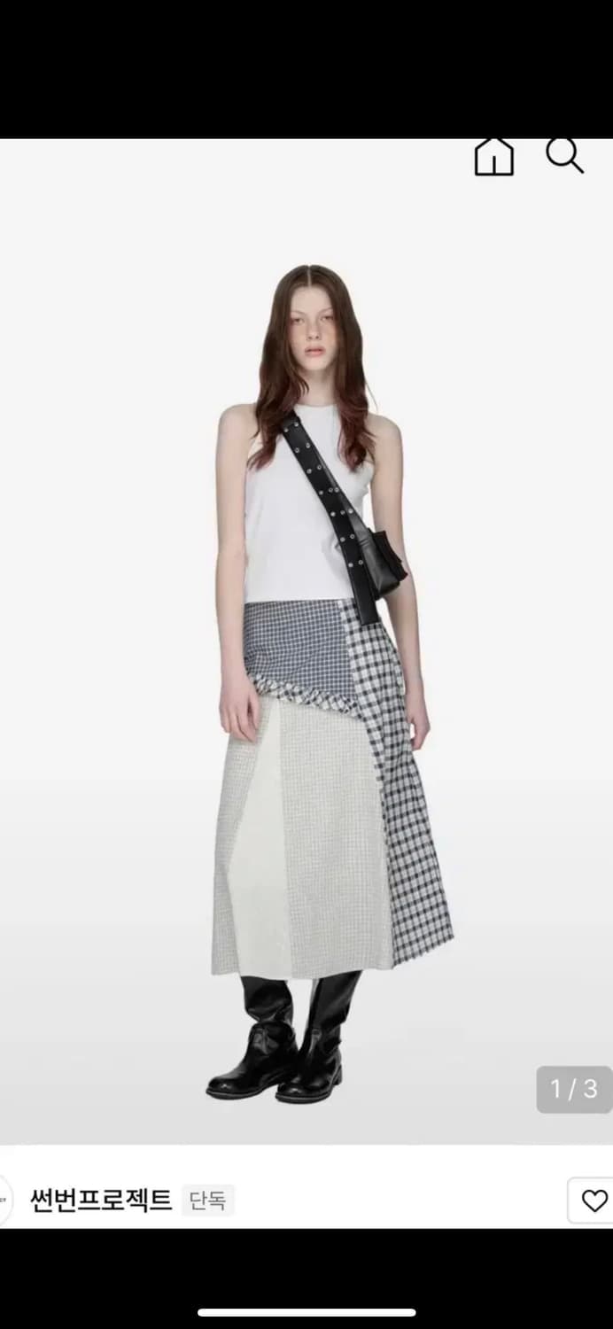 Mixed Check Long Skirt/NAVY/S 상품이미지2