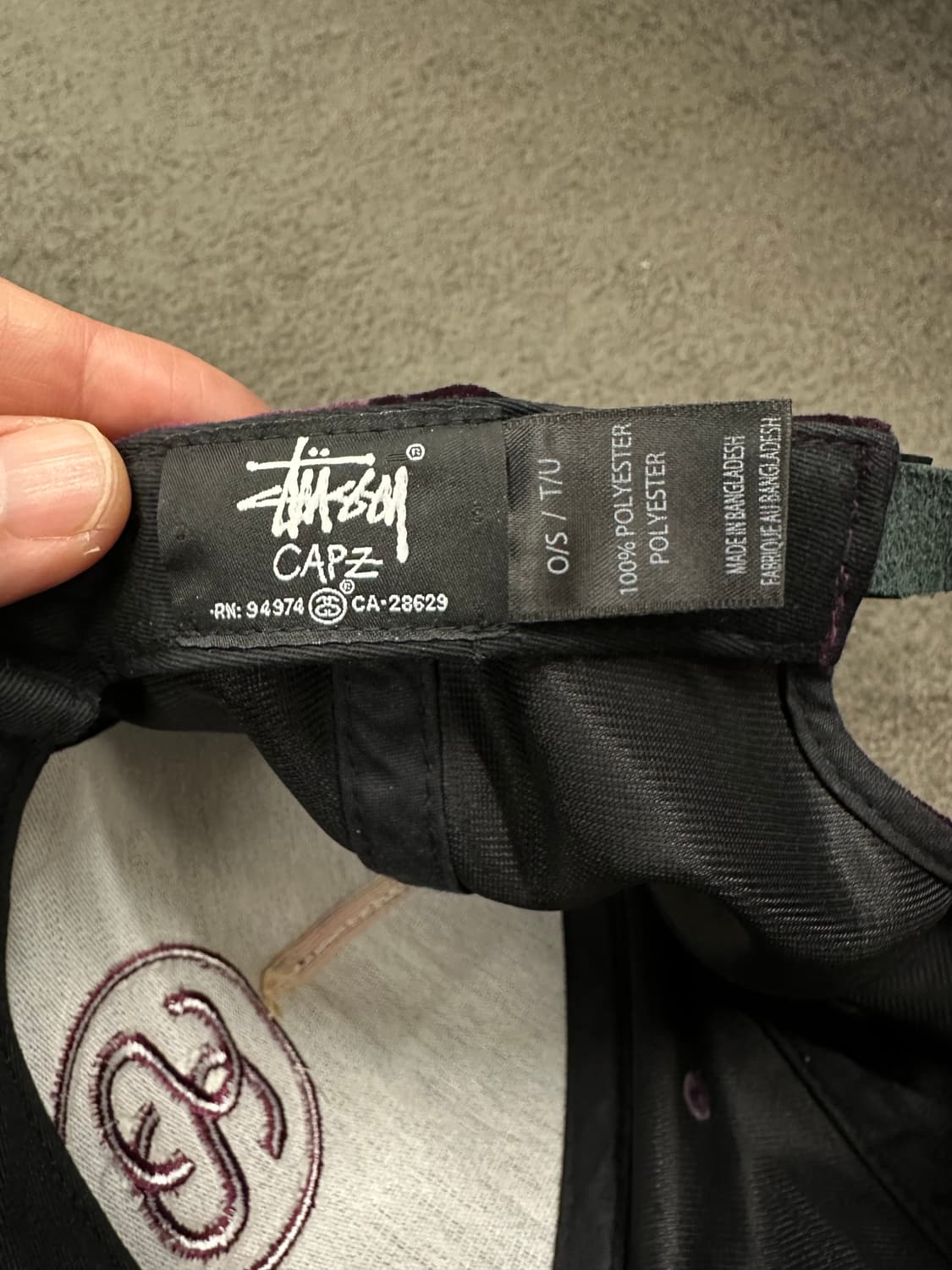 스투시 벨벳 볼캡  상품이미지3