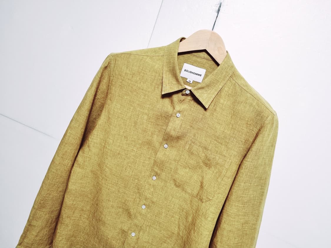 남성 솔리드옴므 린넨 마 긴팔 남방 셔츠 상품이미지1