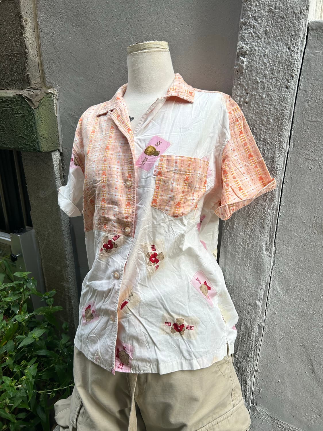 *아카이브* Jpn 90s 핑크하우스 테디베어 셔츠 상품이미지2
