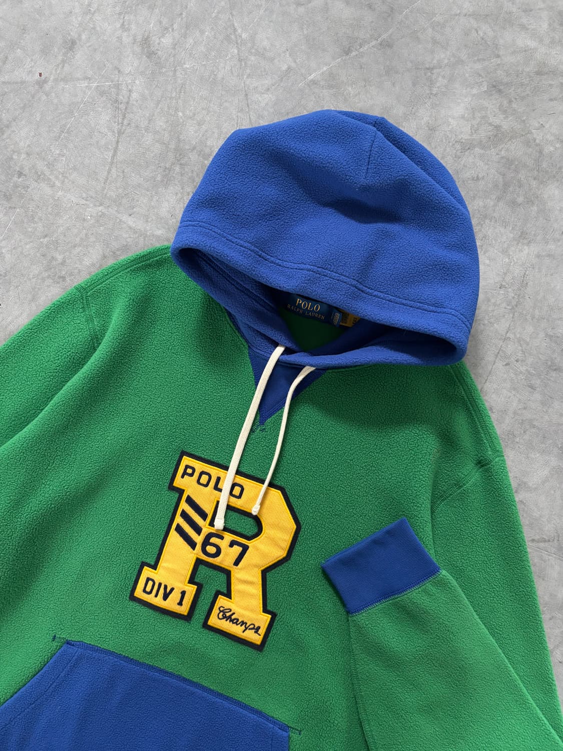 Polo 폴로 랄프로렌 신형라벨 레터맨 그린 플리스 후드 상품이미지3