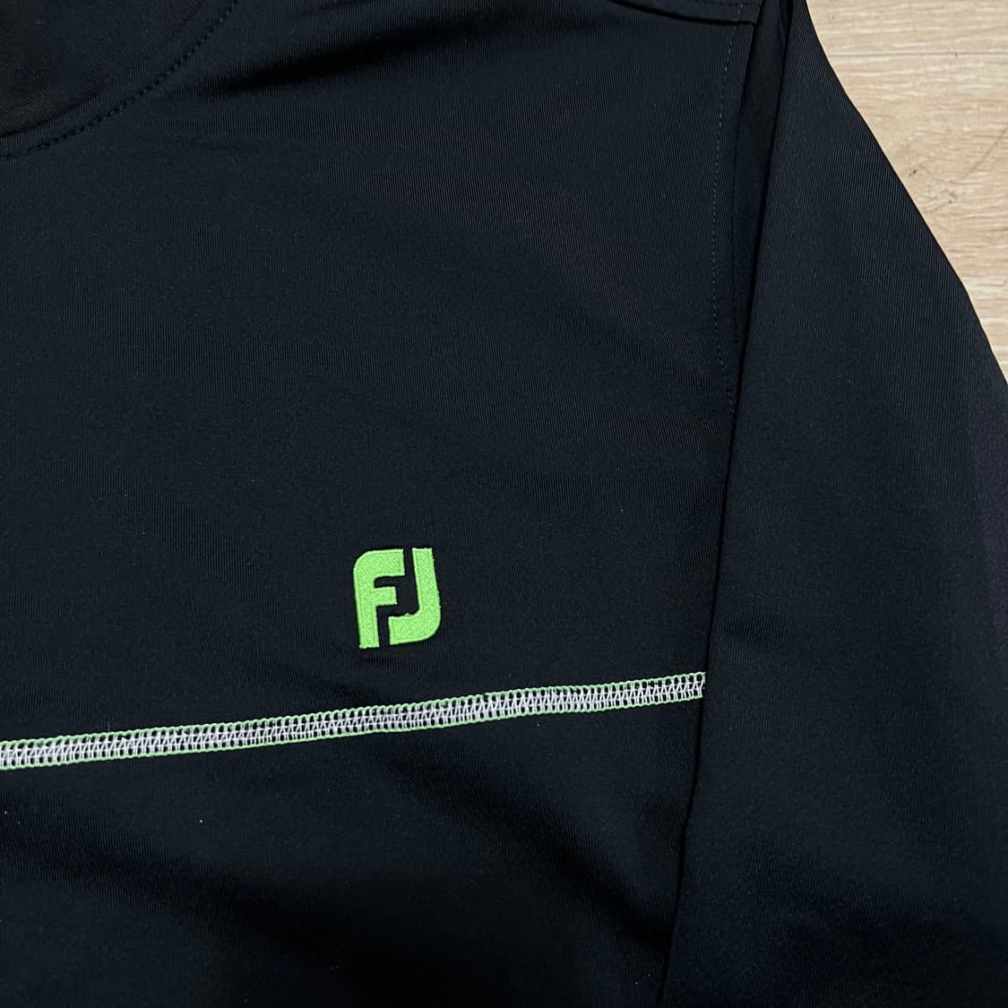 풋조이 골프웨어 져지 트랙탑 반집업 자켓 [블랙/라임] L/10 상품이미지4