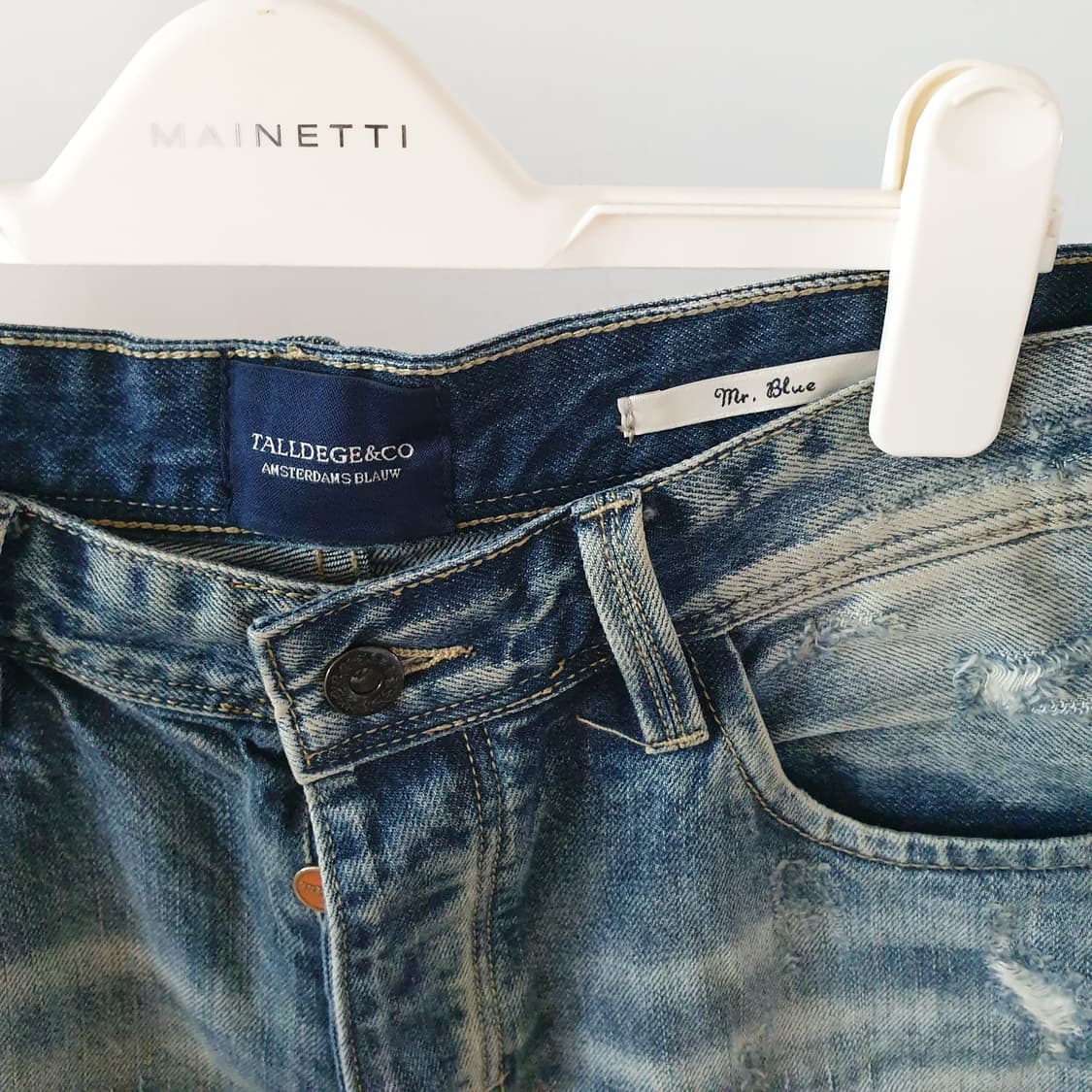 TALLDEGE 빈티지 데님 워싱 패치 반바지 32사이즈 상품이미지2