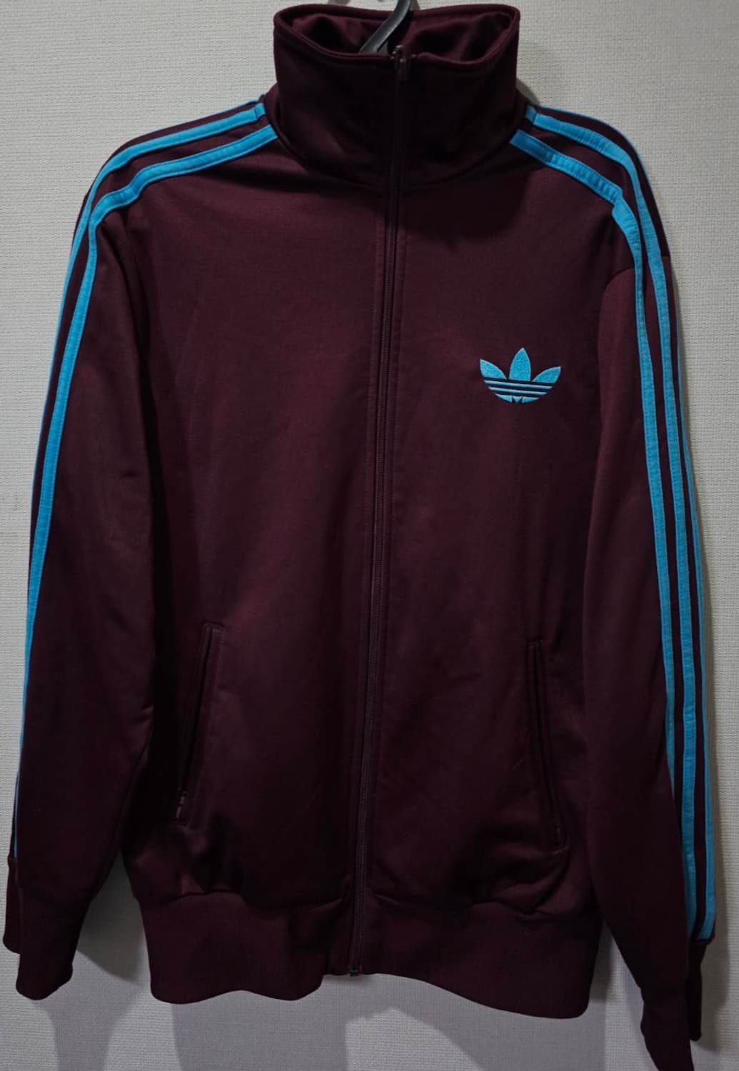 아디다스 마룬 버건디 스카이블루 트랙탑 저지 져지집업 S~M사이즈 상품이미지1