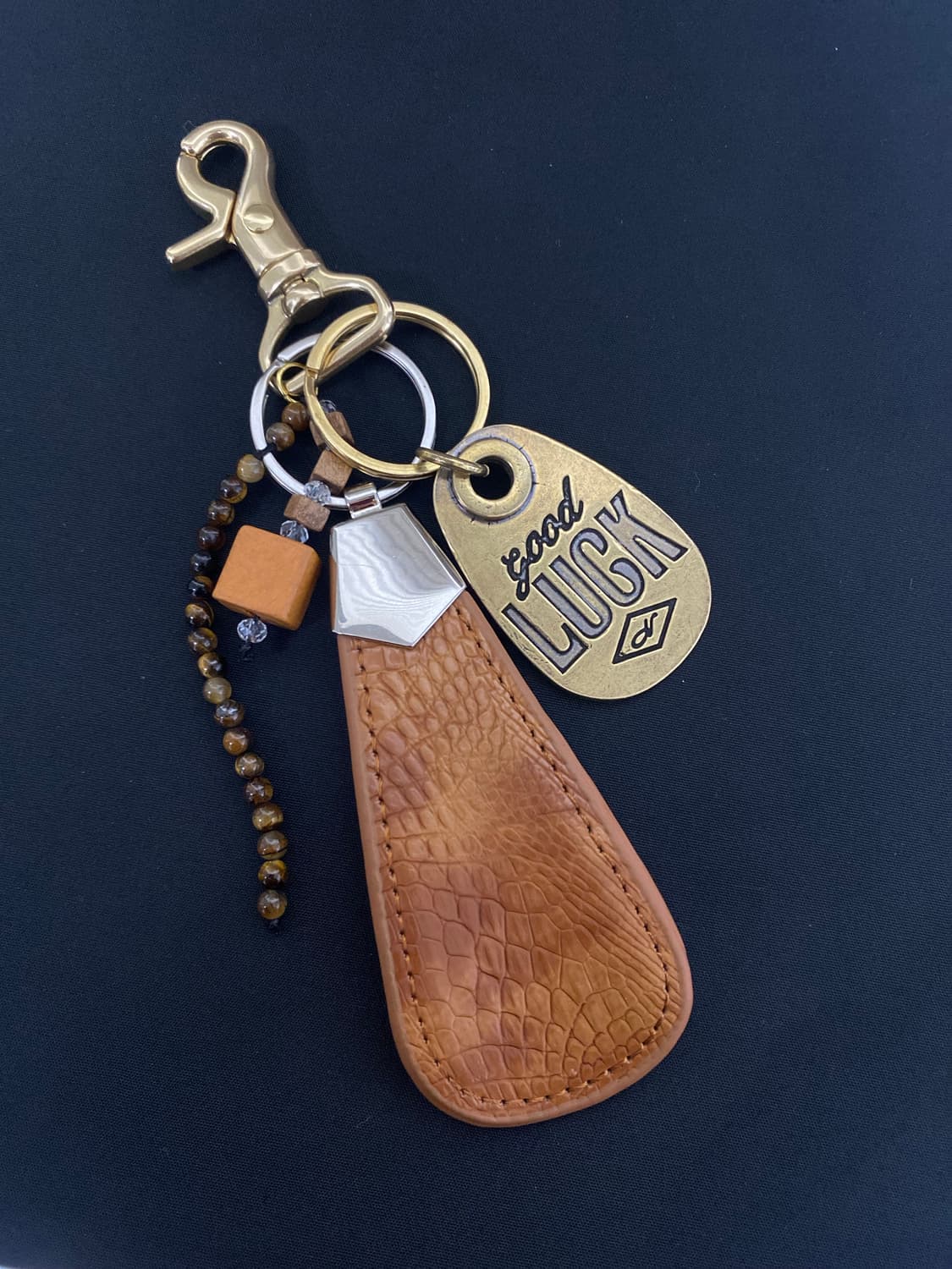 빈티지 브라스 Good Luck 슈혼 키링 상품이미지1