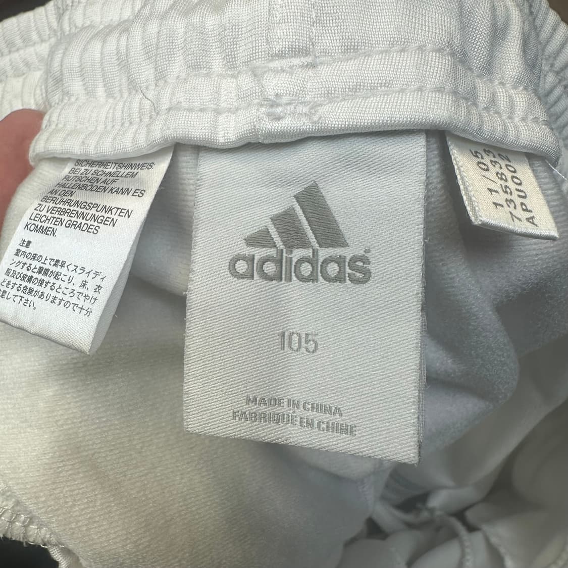 아디다스 퍼포먼스로고 블랙삼선 화이트트랙팬츠 105 상품이미지3