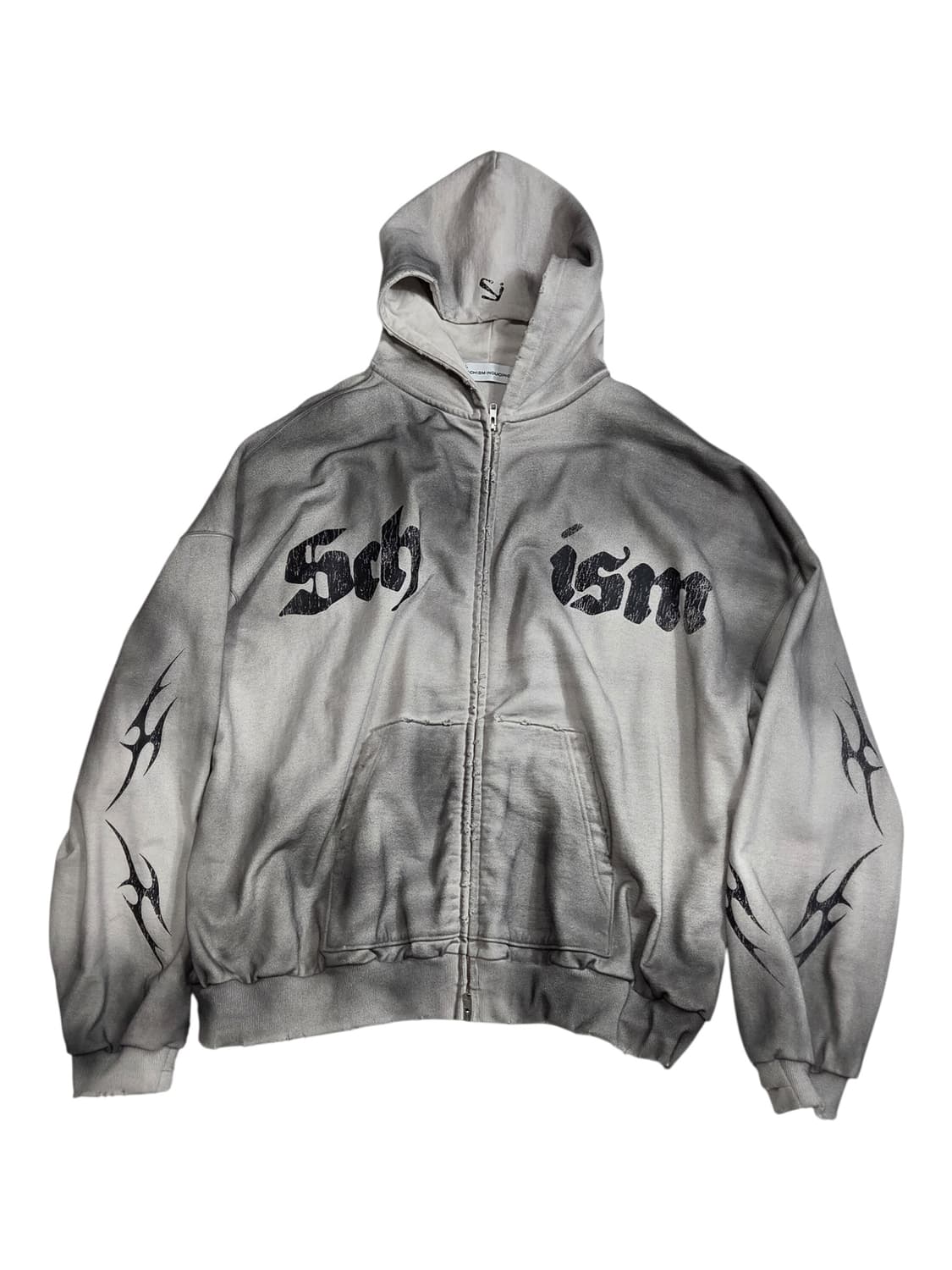 스키즘 인듀싱 라이트그레이 블랙워싱 후드집업 L 상품이미지2