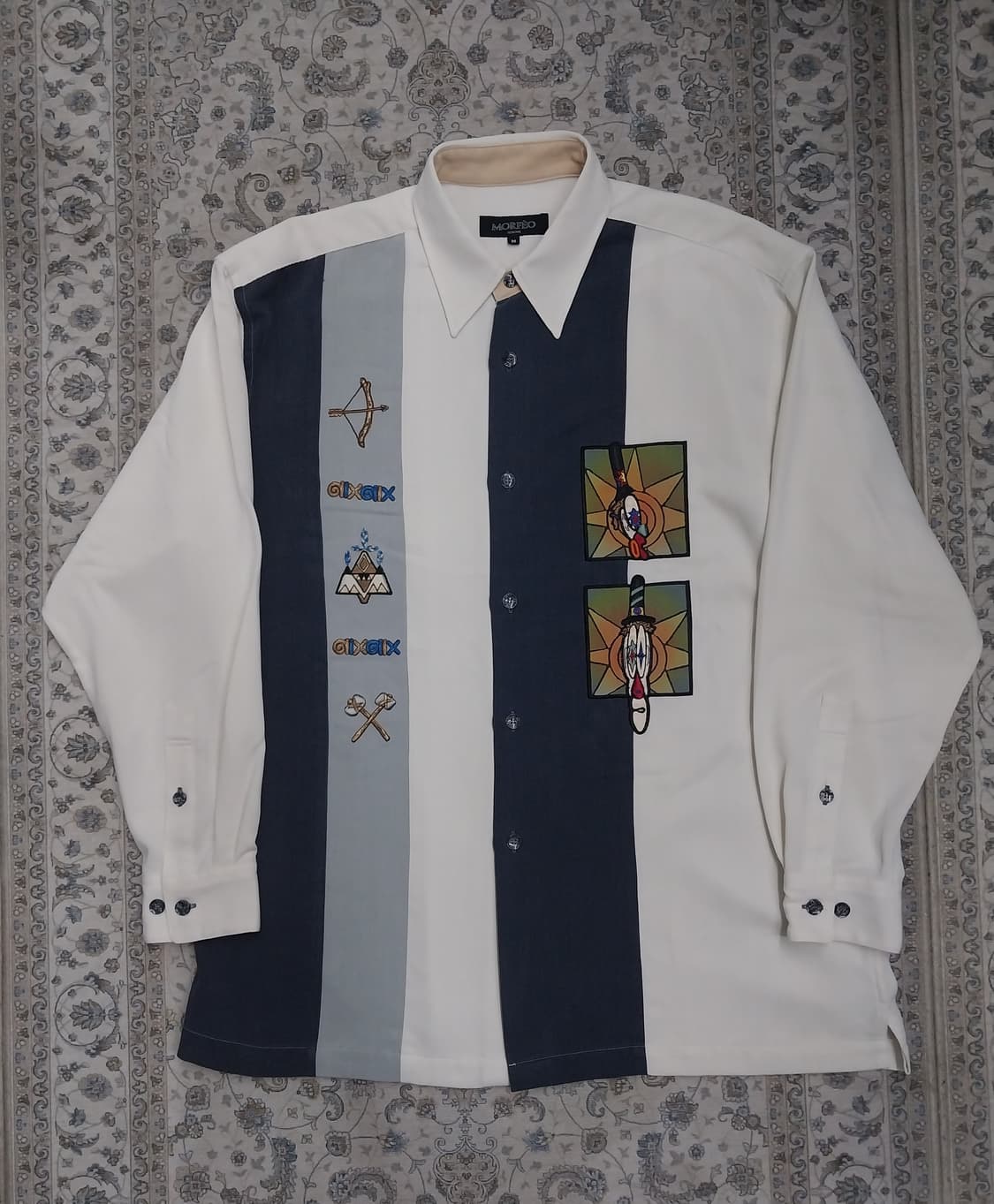 MORFEO 엠보이 자수 포인트 셔츠 M 상품이미지1