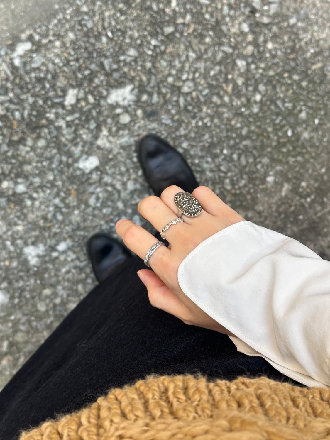 (Only 1)Dual Motif Karen Silver Ring 상품이미지10