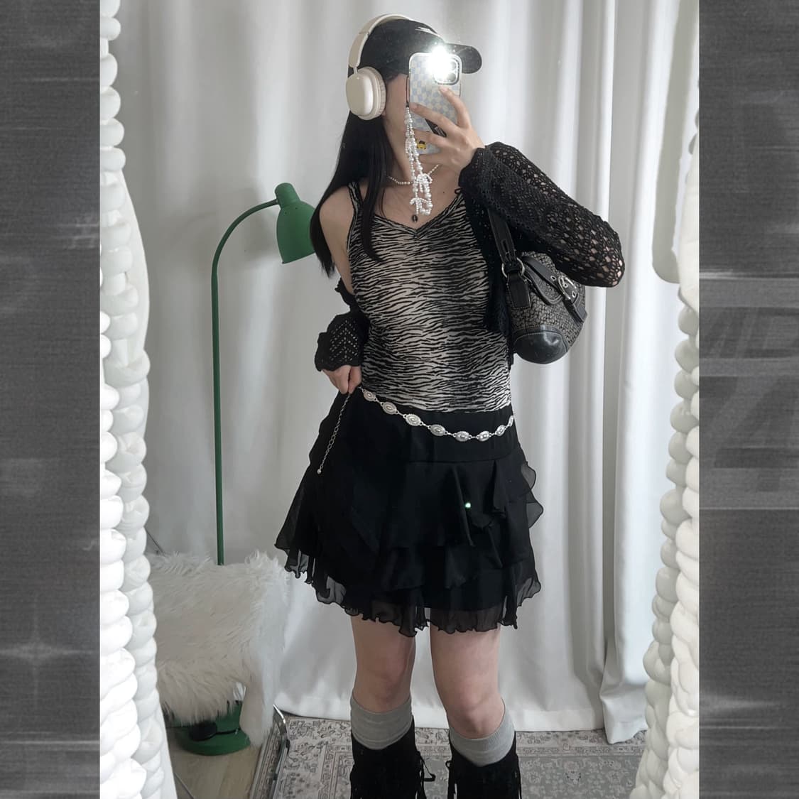 블랙 지브라 펄 슬리브리스 나시 상품이미지2