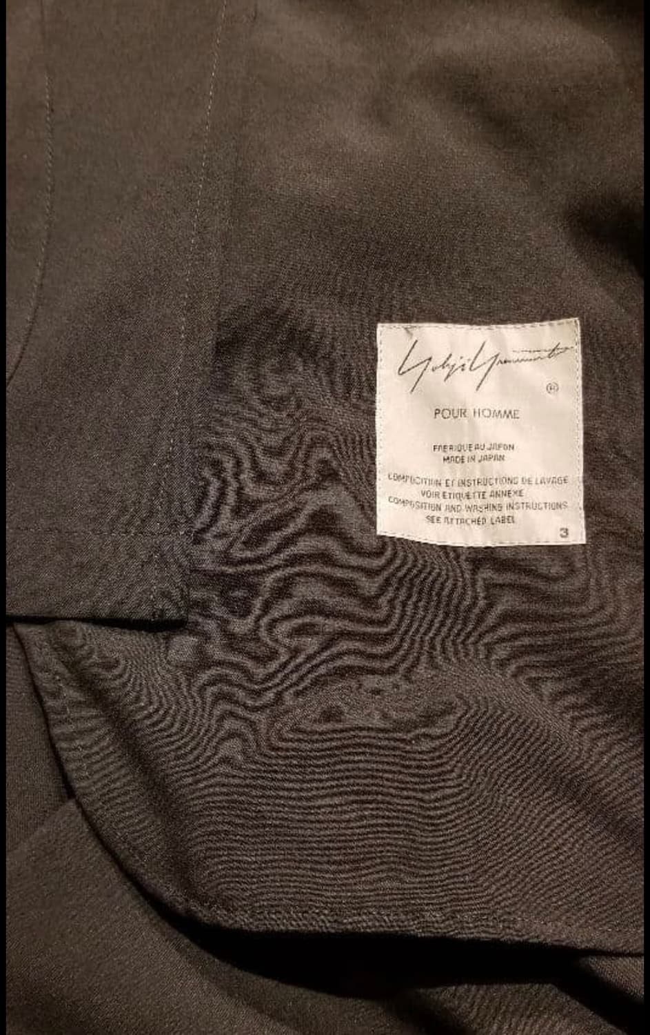 19aw 요지야마모토 뿌르 옴므 차파오 드레스 코트 상품이미지5