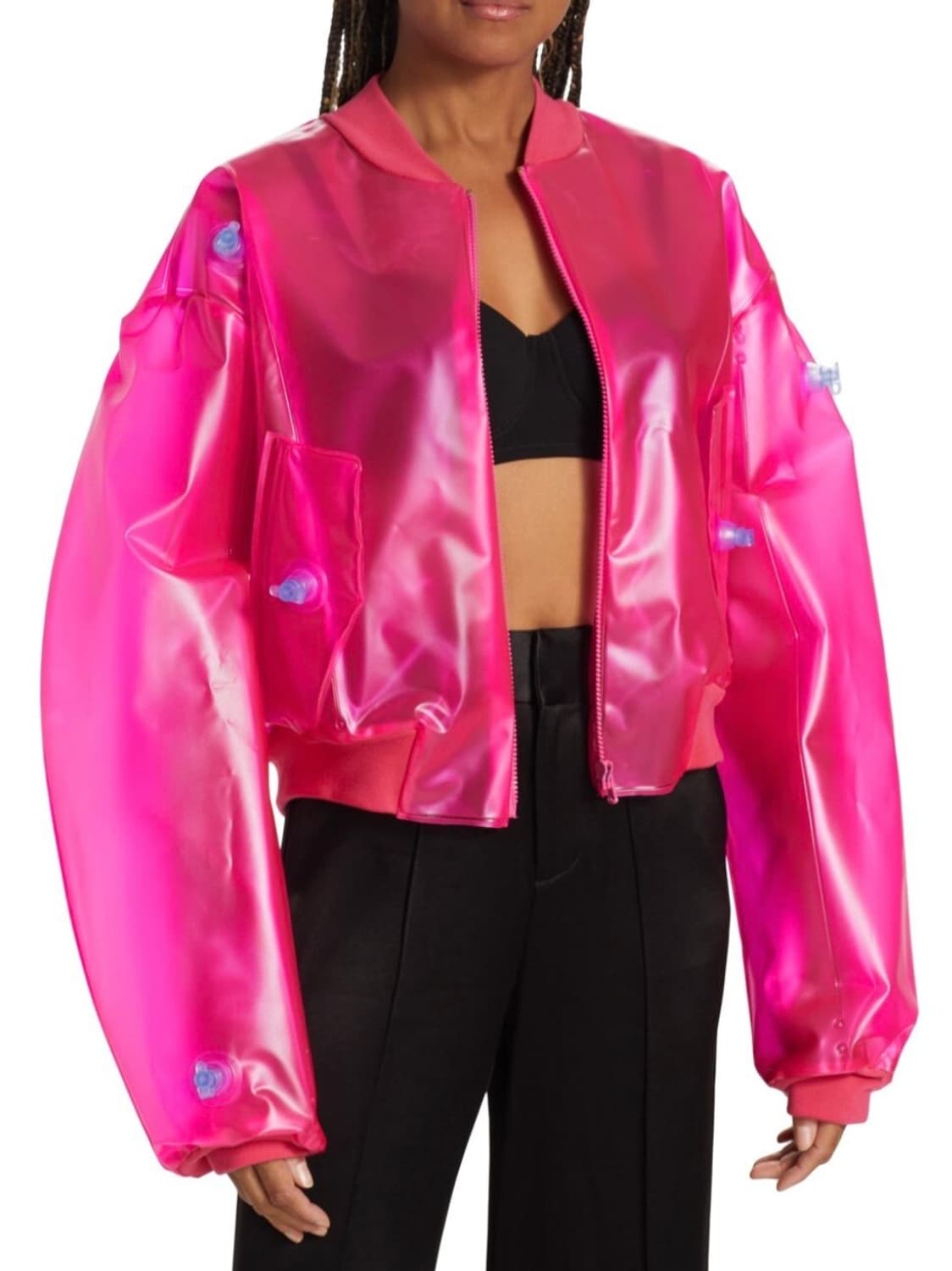 새상품) 모스키노 핑크 유광 봄버 자켓 38 상품이미지1