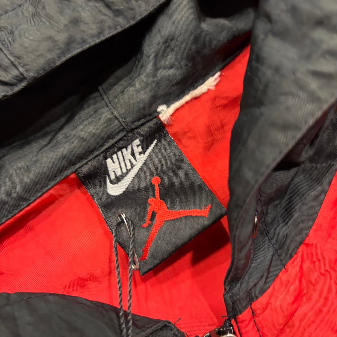 90s 나이키 조던 바람막이 후드 자켓 레드/블랙/화이트 C449 상품이미지6