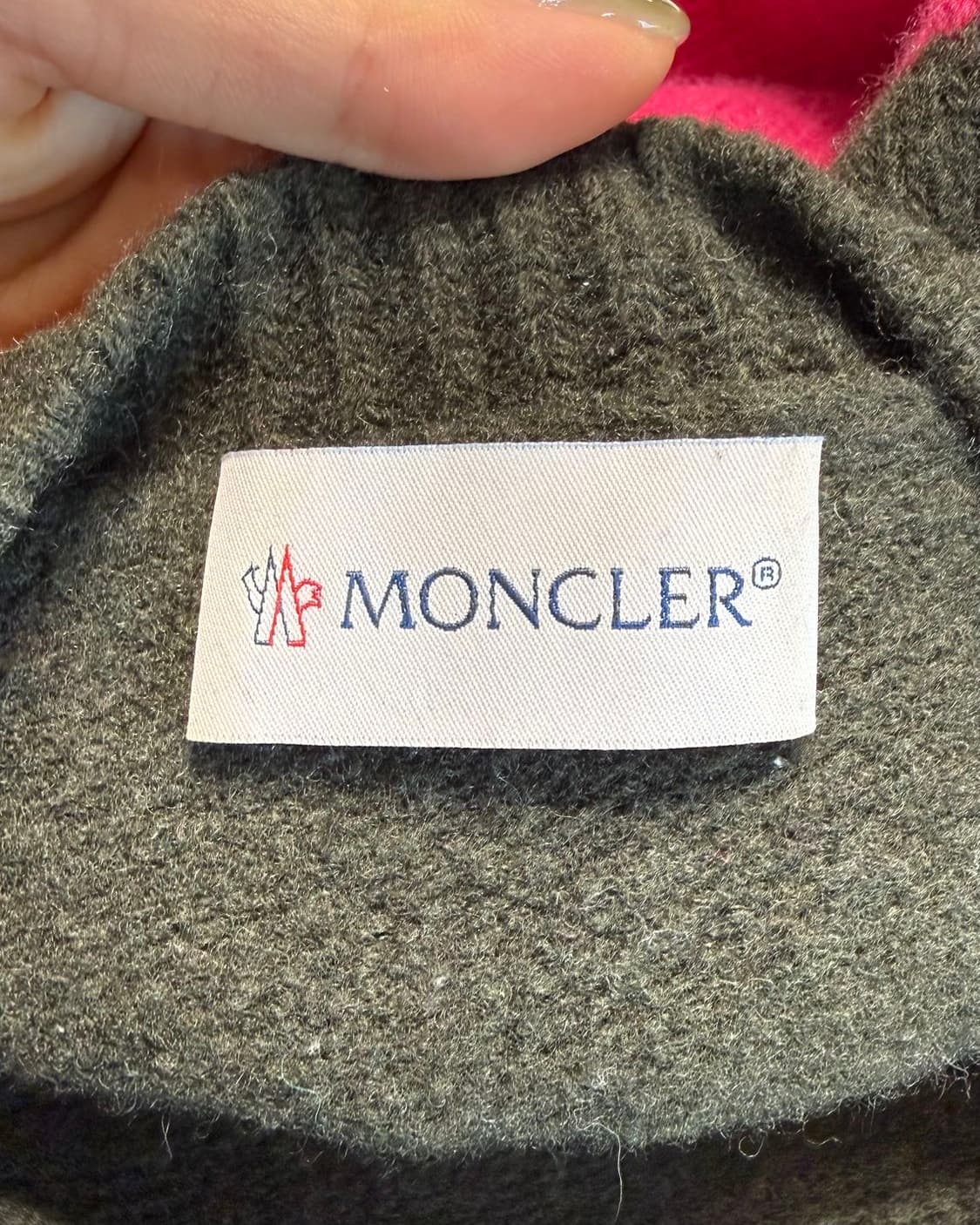 몽클레르 카키 핑크 스트라이프 울 니트 상품이미지8