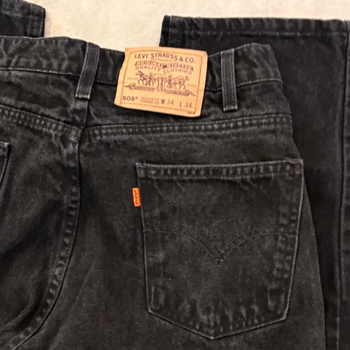 [34/36] USA🇺🇸 리바이스 505 오렌지탭 블랙 흑청 상품이미지7