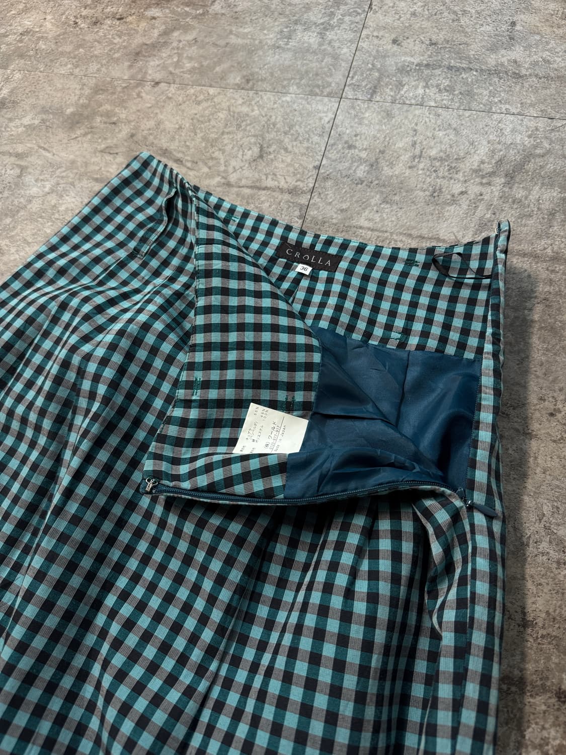 민트 브라운 체크 패턴 스커트 상품이미지8