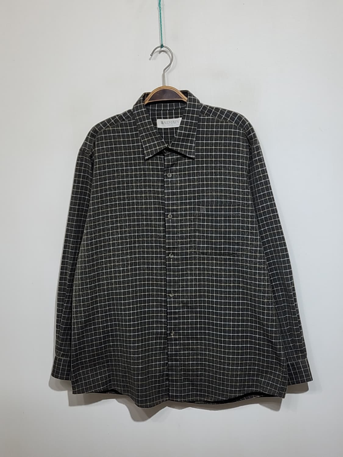 (105) 발망 남방 체크 셔츠 로고 포켓 국내판  상품이미지1