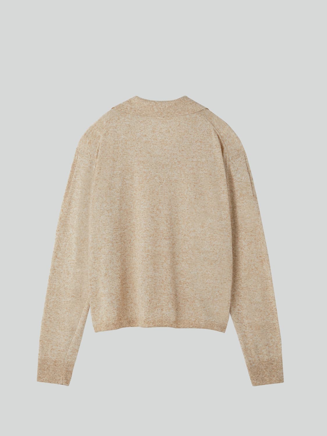 렉토 26SS 린넨 리넨 폴로 탑 카라 니트 오트밀 상품이미지6