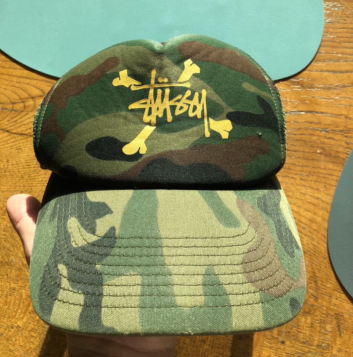 90s 스투시 카모 트러커 모자 상품이미지1