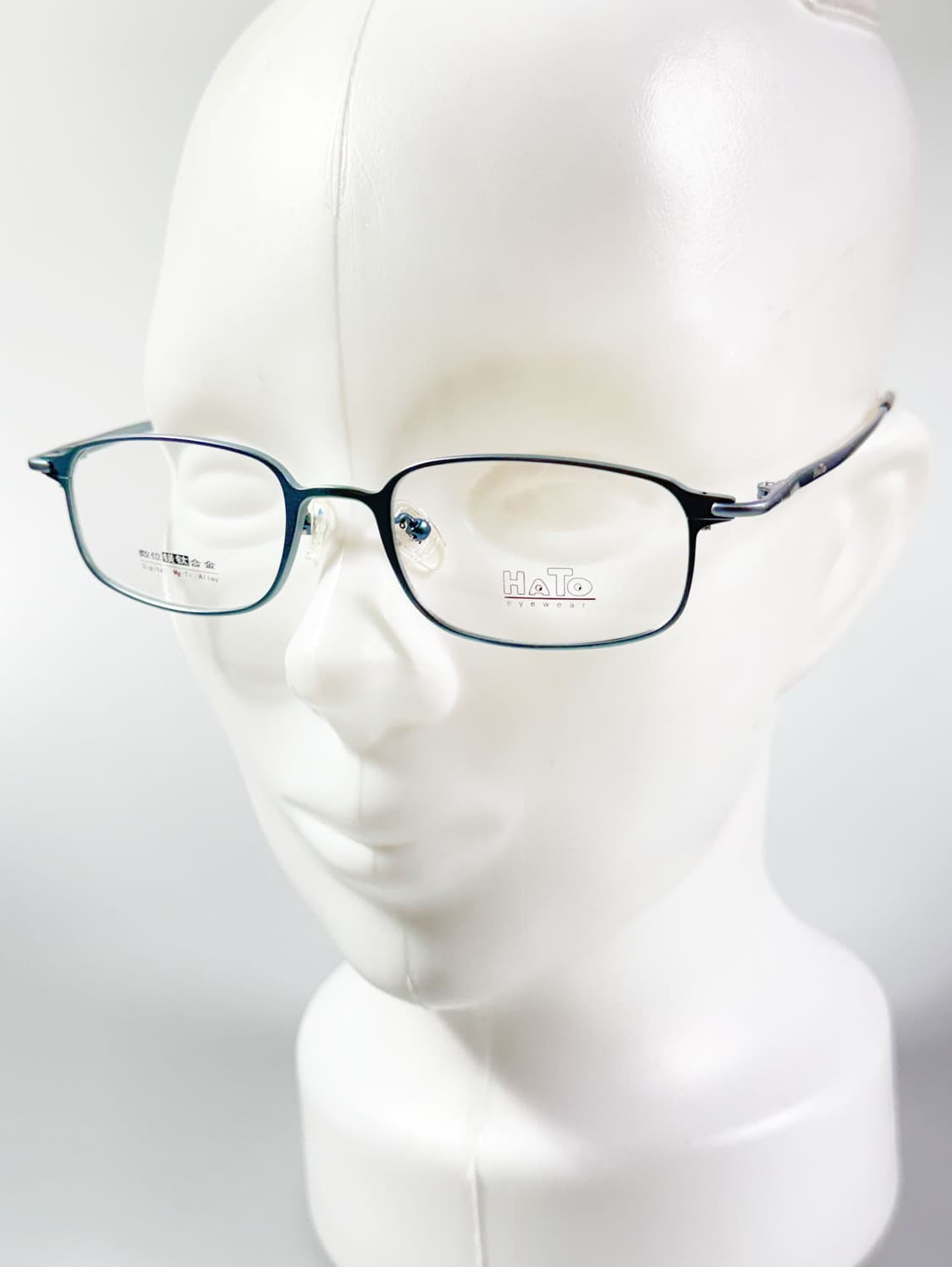 90s 일본제 HATO 틸블루 메탈 슬림 스퀘어 빈티지 안경 상품이미지8