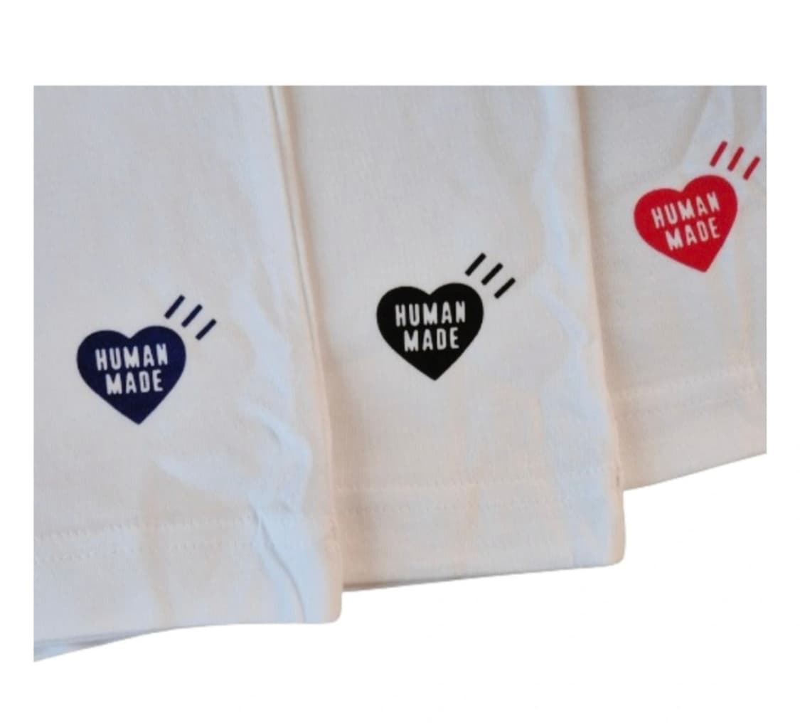 휴먼메이드 하트 티셔츠 2장 XL (검정하트, 빨간하트) 상품이미지2