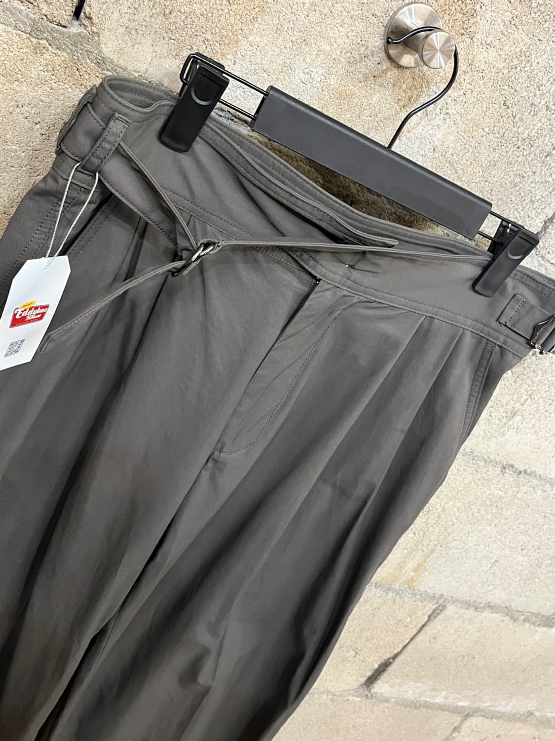 디미트리 블랙 벨티드 투턱 와이드 팬츠 상품이미지3