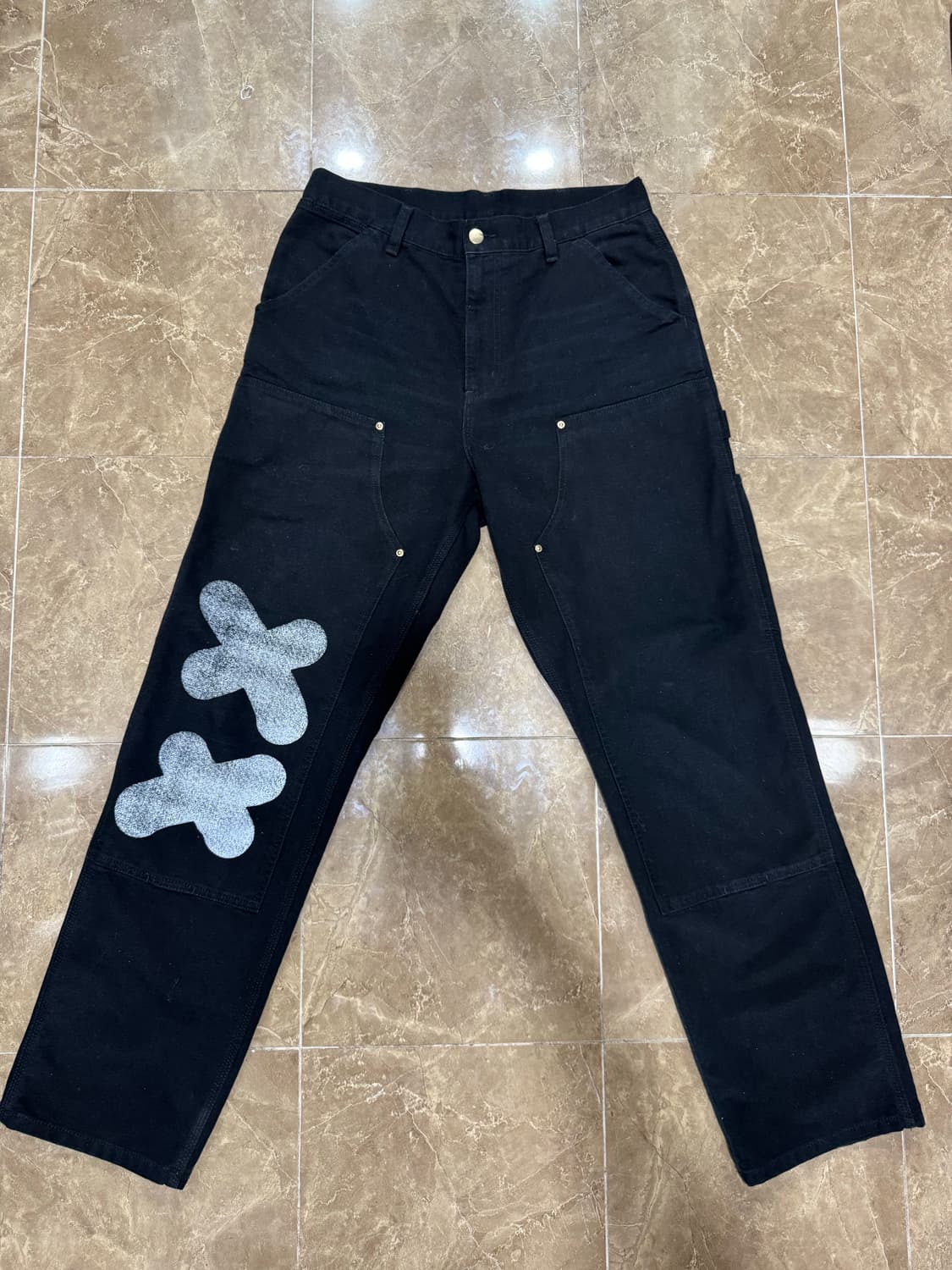 칼하트wip x 웍스아웃 콜라보 더블니 팬츠 상품이미지1