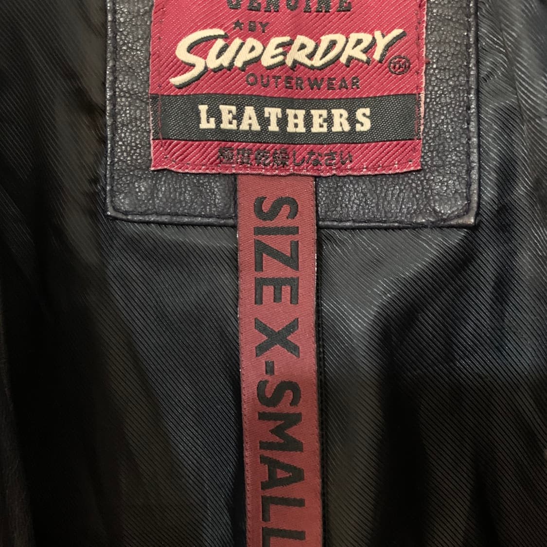 XS 슈퍼드라이 모터사이클 레더 가죽 싱글 라이더 자켓 상품이미지7