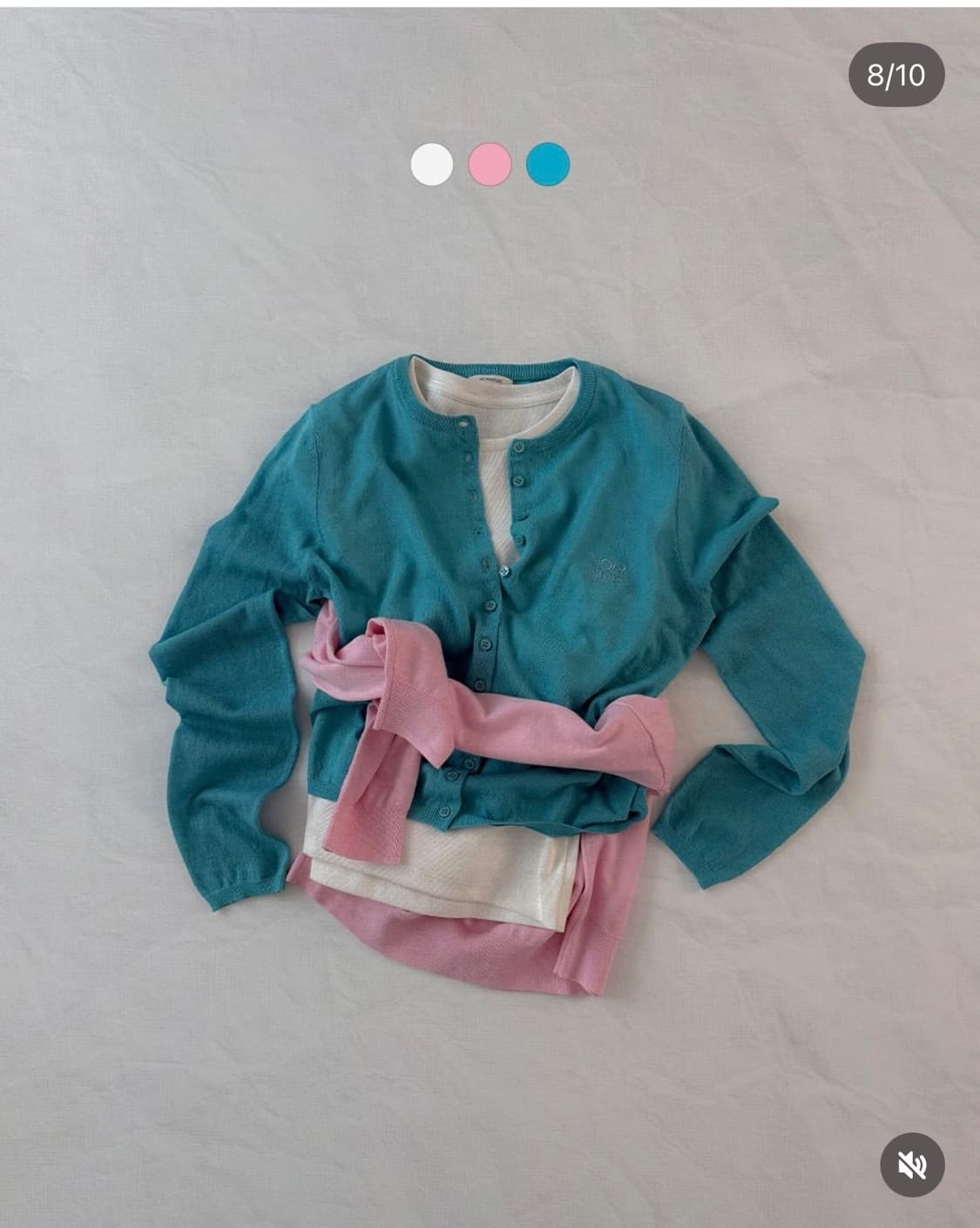 누아르나인 Tencel Button Cardigan [BLUE] 상품이미지1