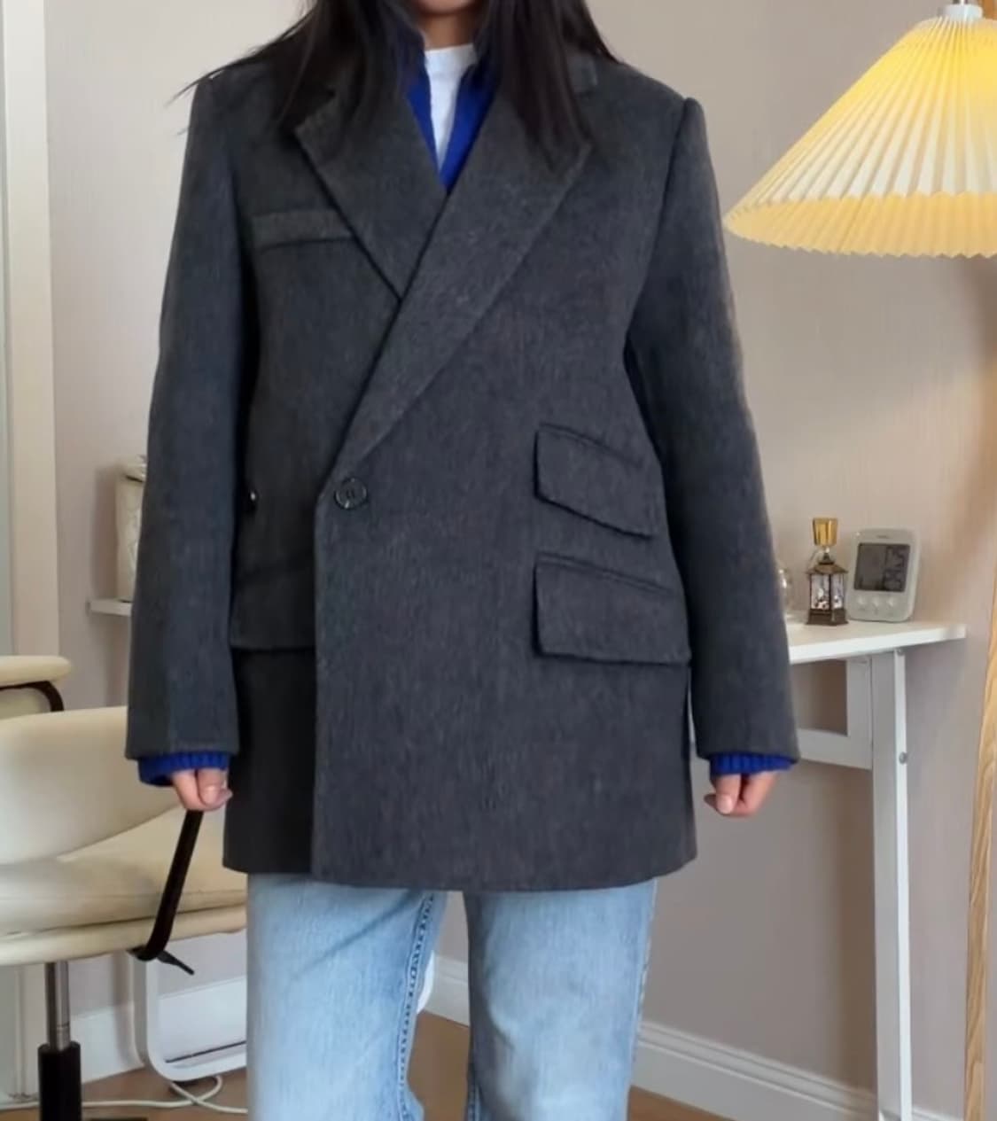 모던한 그레이 오버핏 자켓 상품이미지2