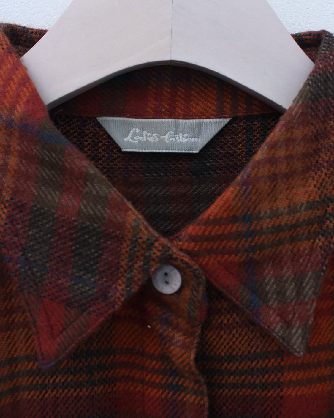 일본 빈티지 울 모직 체크 오버핏 셔츠 상품이미지3