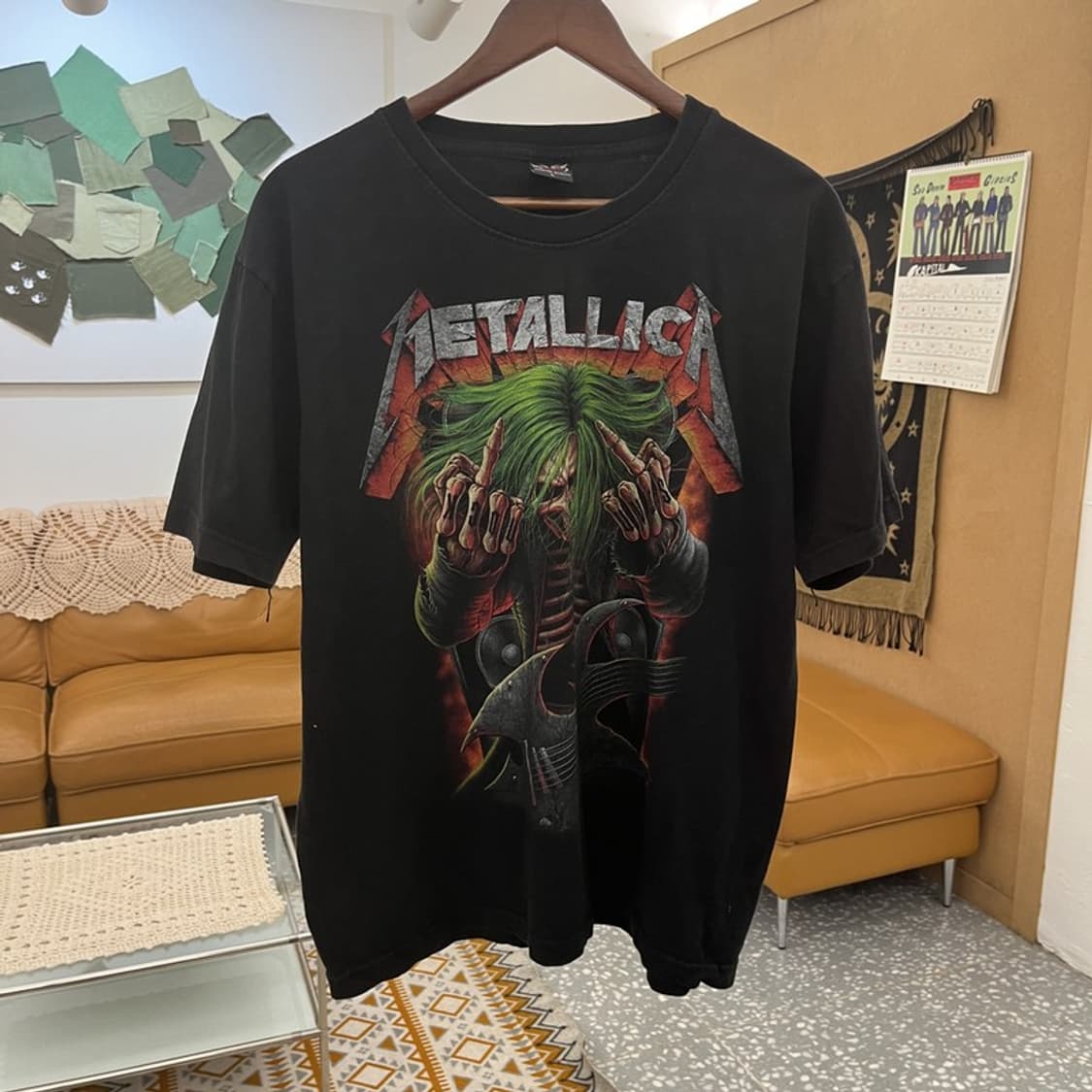 락볼루션 메탈리카 밴드 스트릿 펑크 반팔티 L C11109 상품이미지3