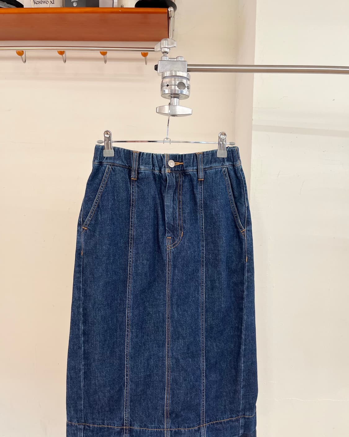 주카 블루 판넬 맥시 스커트 상품이미지2