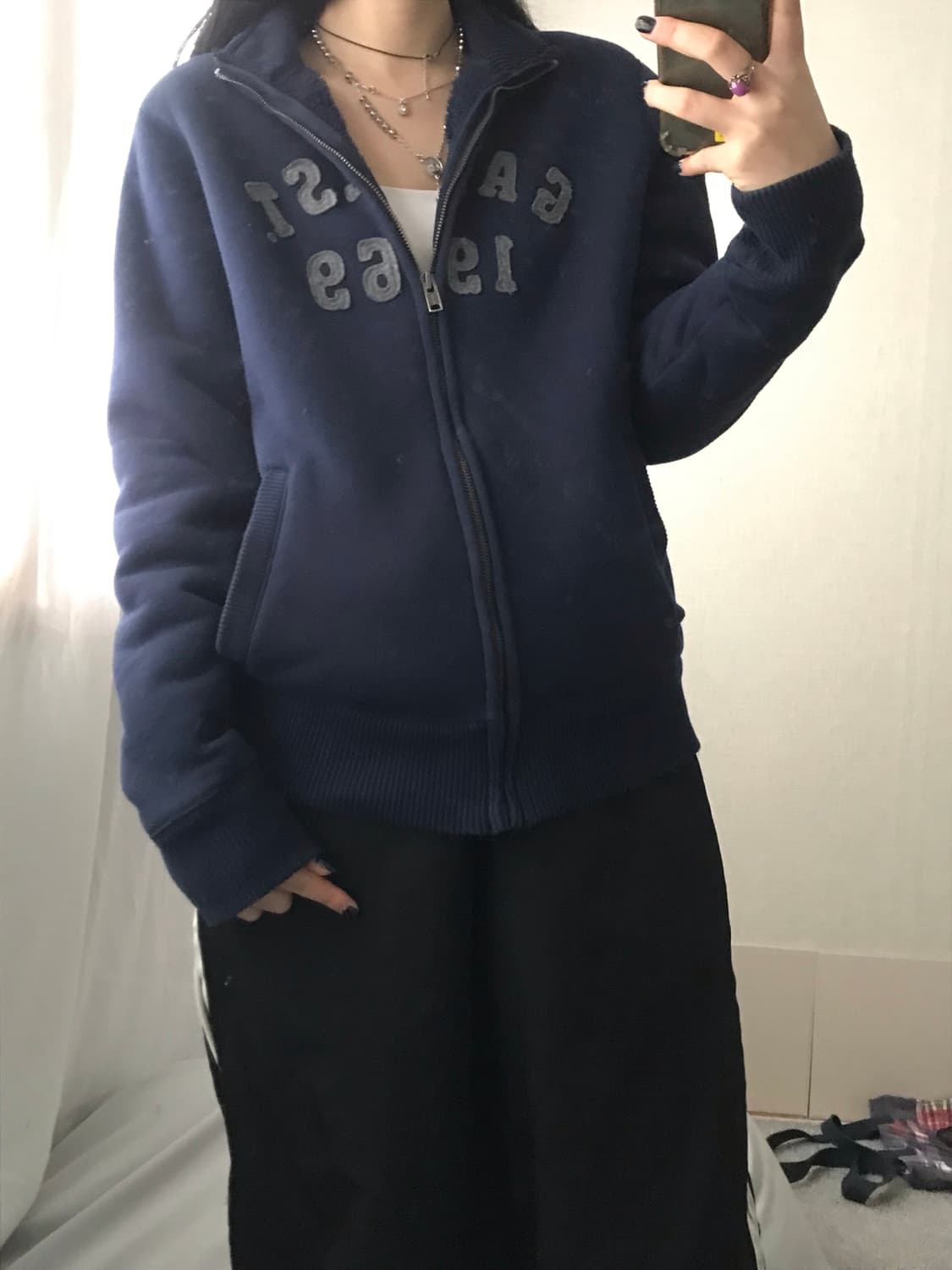 갭 네이비 로고 보아퍼집업 상품이미지6