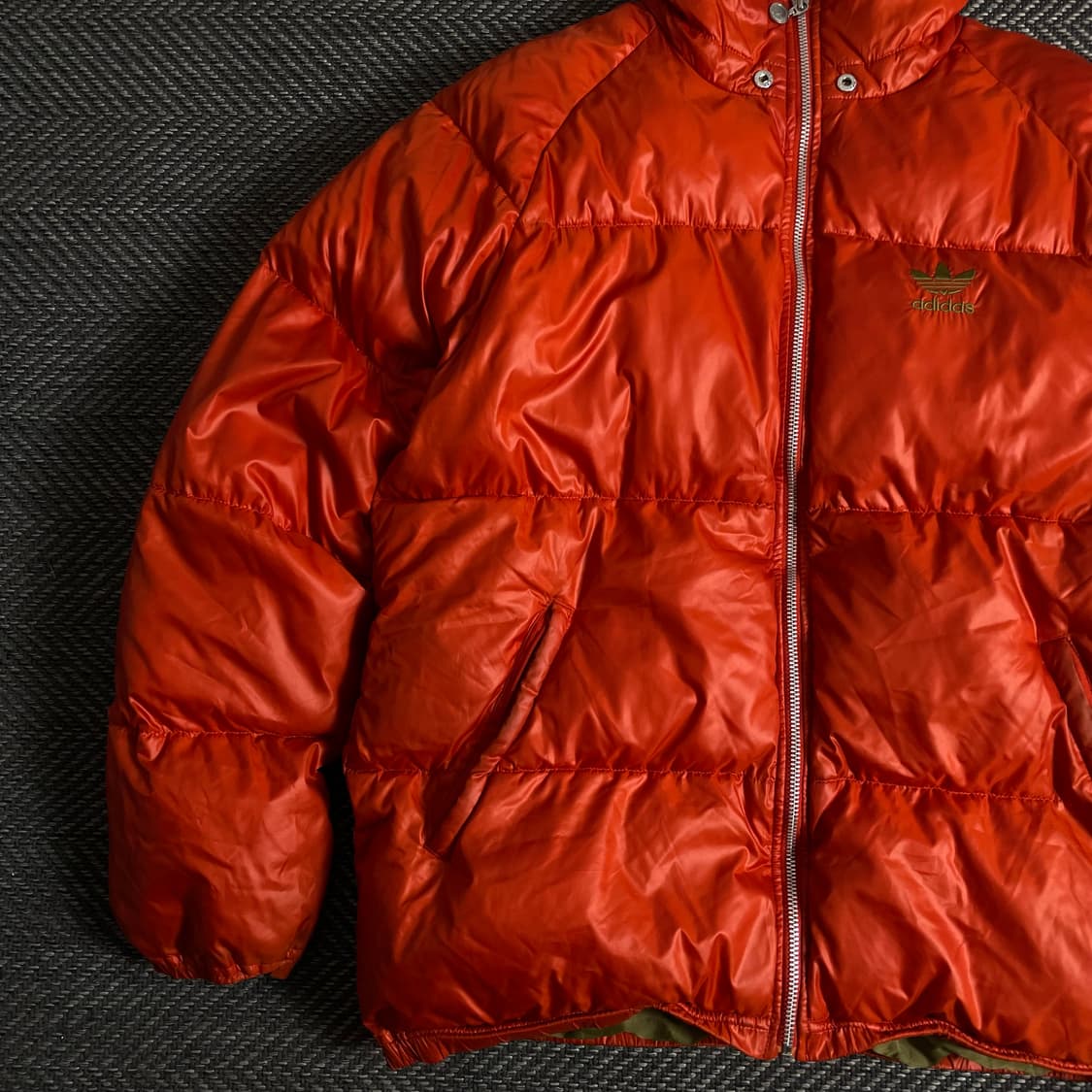 00s 아디다스 트레포일 올드스쿨 유광 패딩 오렌지 y 3381 상품이미지4