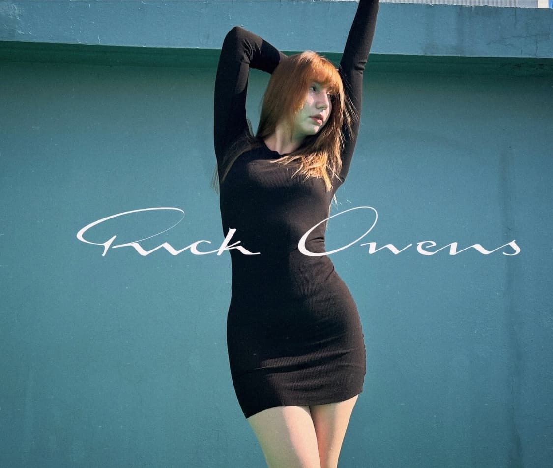 Rick Owens Ribbed Long Sleeve Mini Dress 상품이미지1