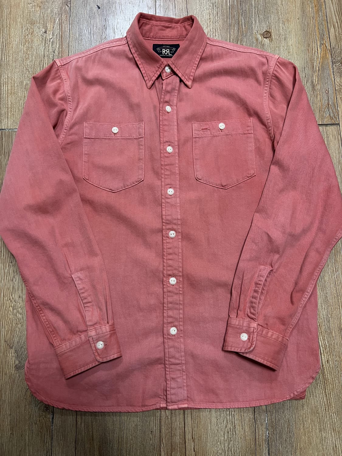 택포19) RRL 더블알엘 24ss 가먼트 다이 트윌 워크셔츠 M 상품이미지3