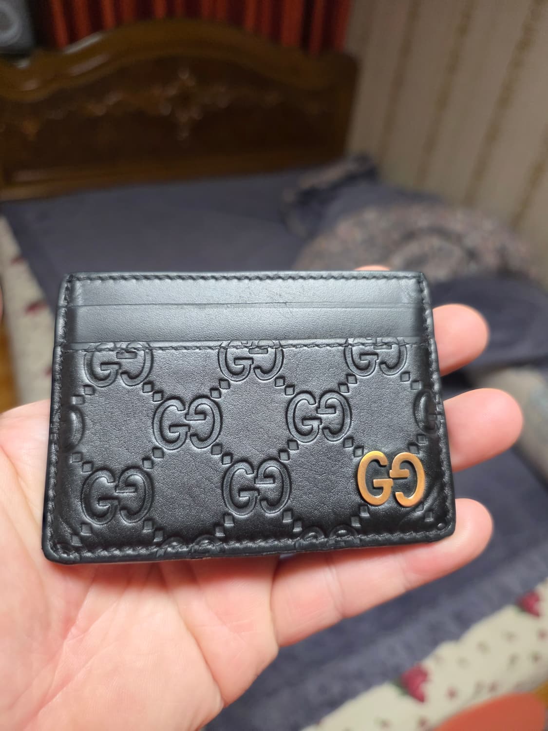 (정품) 구찌 시그니처 GG 로고 카드지갑/남녀공용/검정/개인/팝니다. 상품이미지2