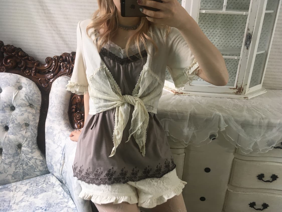 Set)액시즈팜 레이스 볼레로 가디건 + 앤틱 레이스 나시 상품이미지5