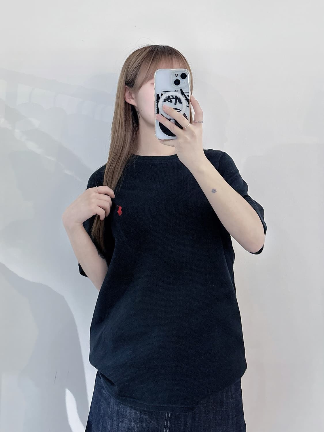 폴로랄프로렌 레드포니 블랙 와플 반팔 니트 상품이미지1