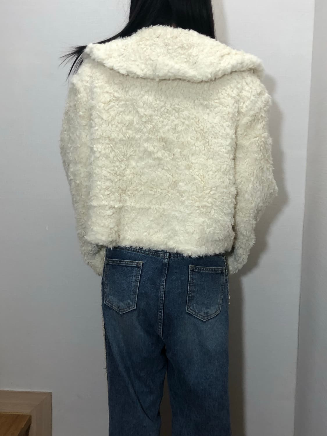 빈티지 아이보리 퍼 크롭 자켓 상품이미지5