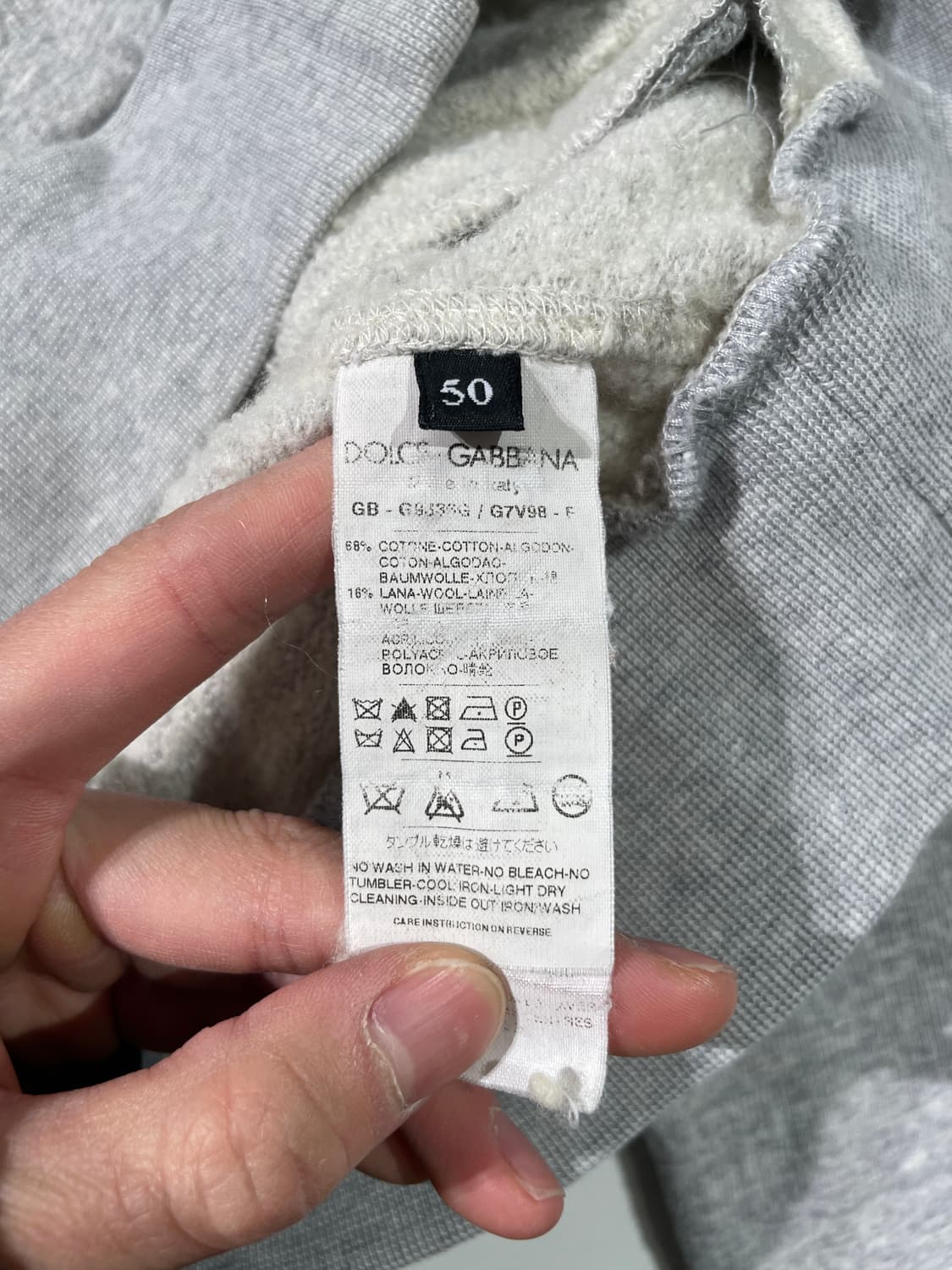 돌체 앤 가바나 멜란지 그레이 메탈 로고 집업 자켓 상품이미지8