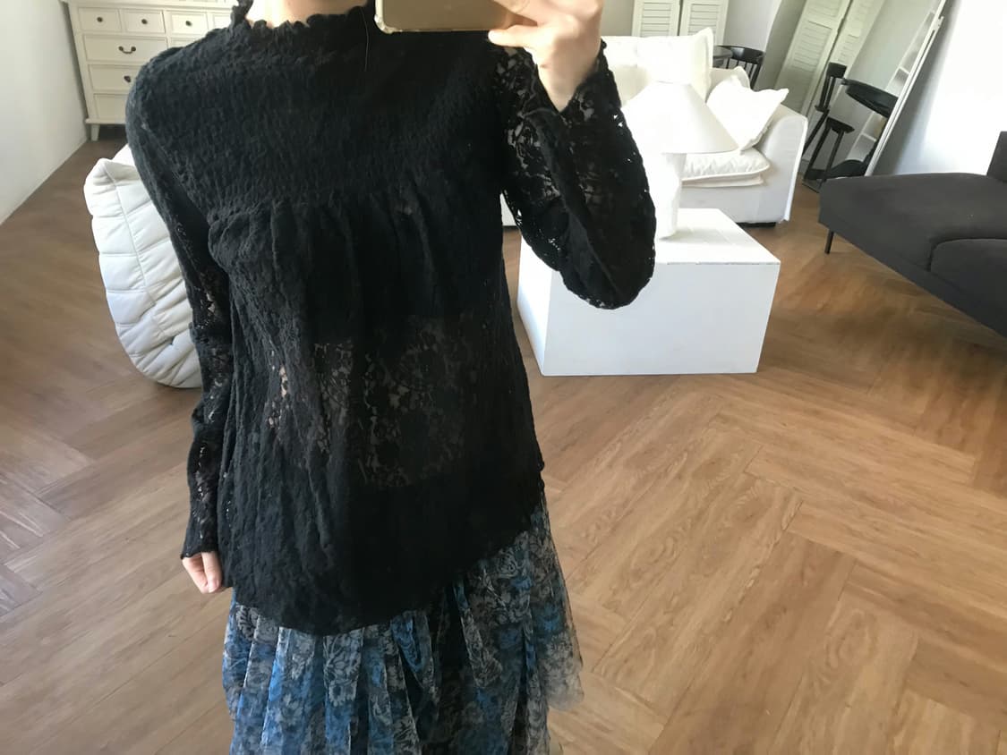 vintage black lace top 상품이미지2