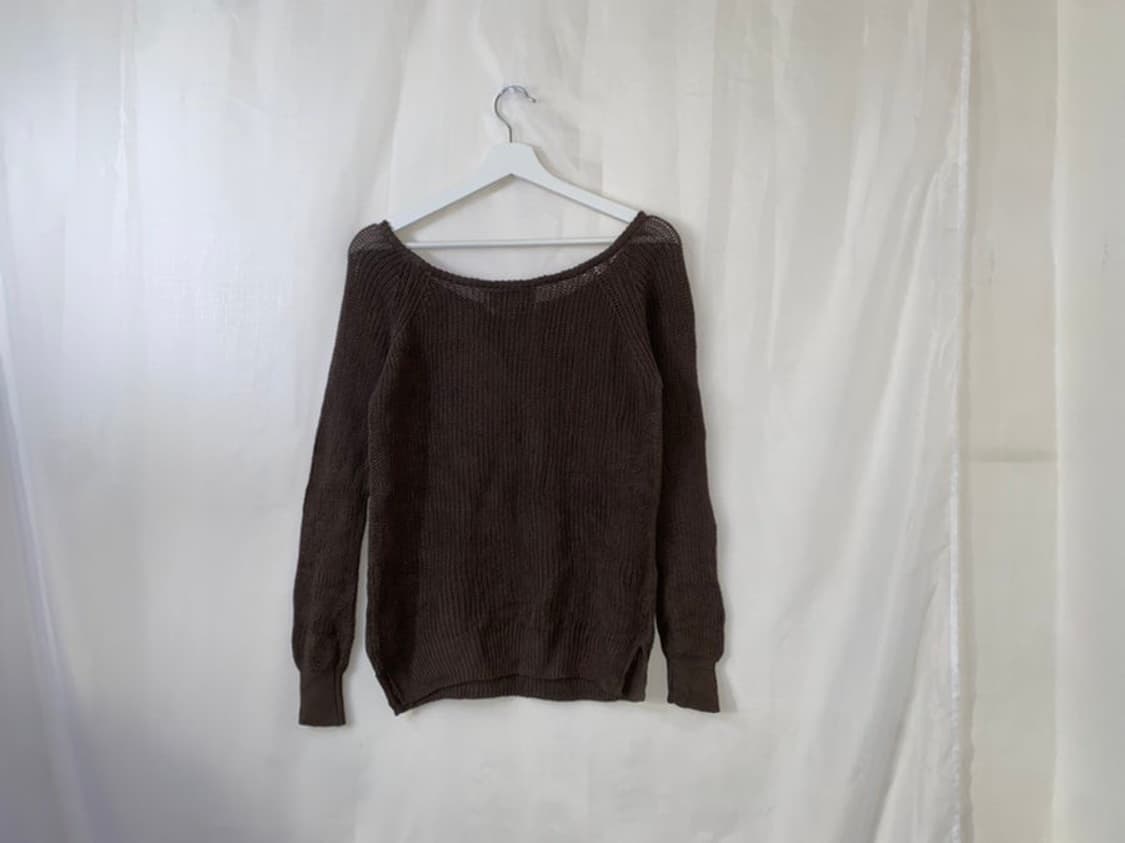 464. khaki deep U-neck knit 상품이미지4