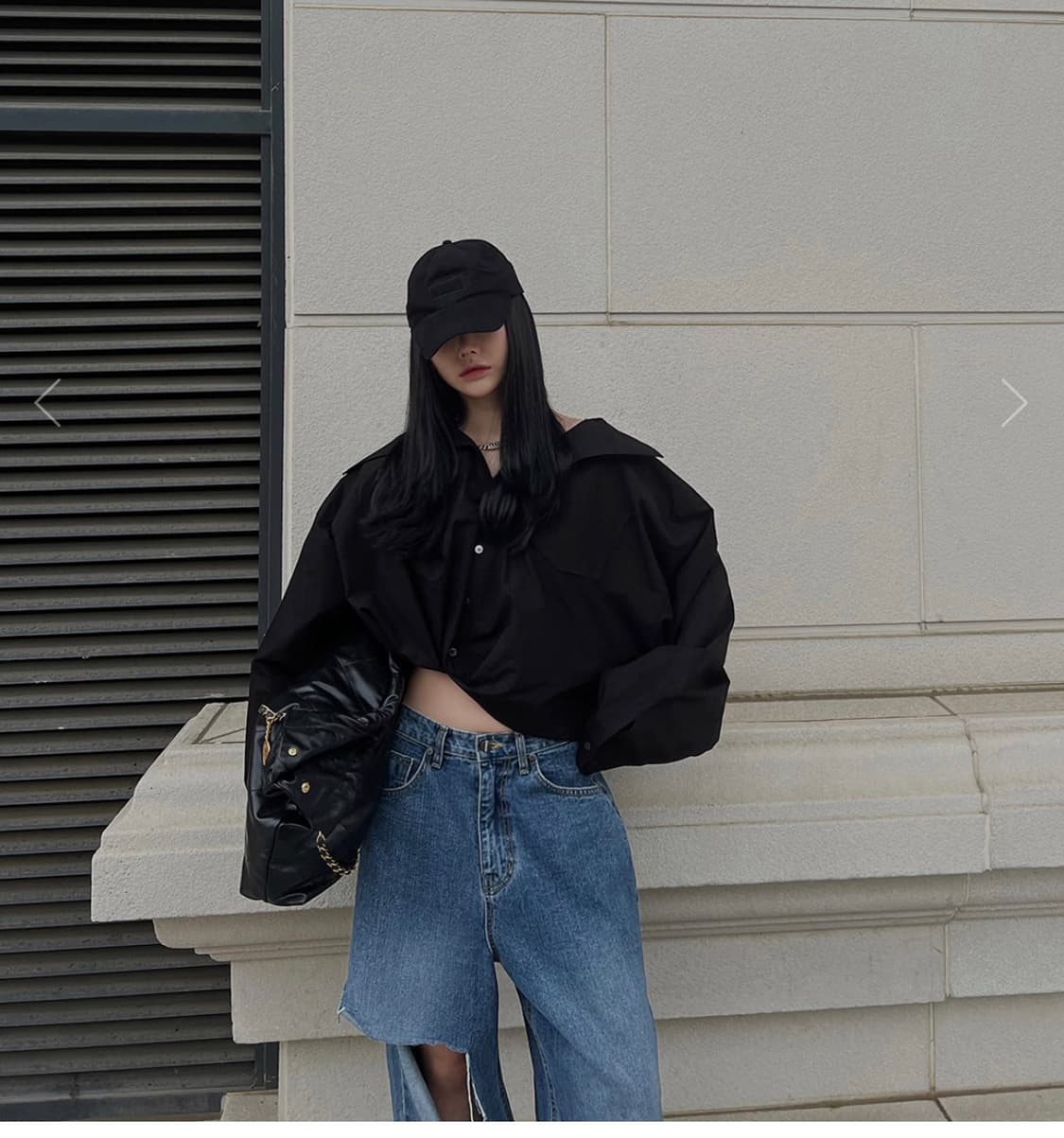 새상품) 랑거 뮈 언발 셔츠 네이비 상품이미지9